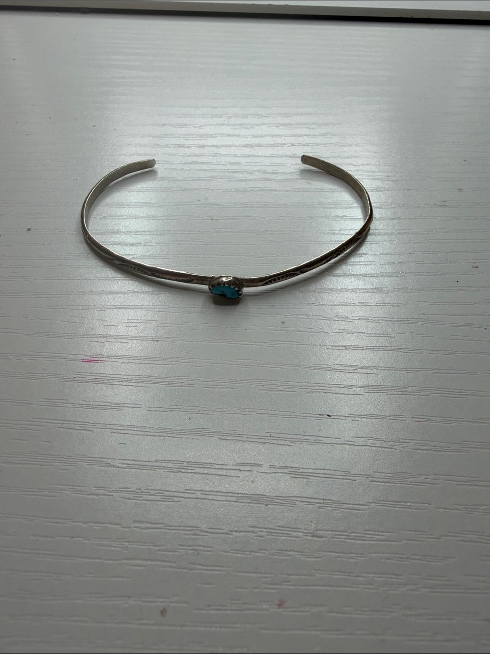 Silver Cuff Bracelet with Turquoise Stone - Women Jewelry